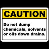 No Chemicals Down Drains Sign