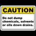 No Chemicals Down Drains Sign